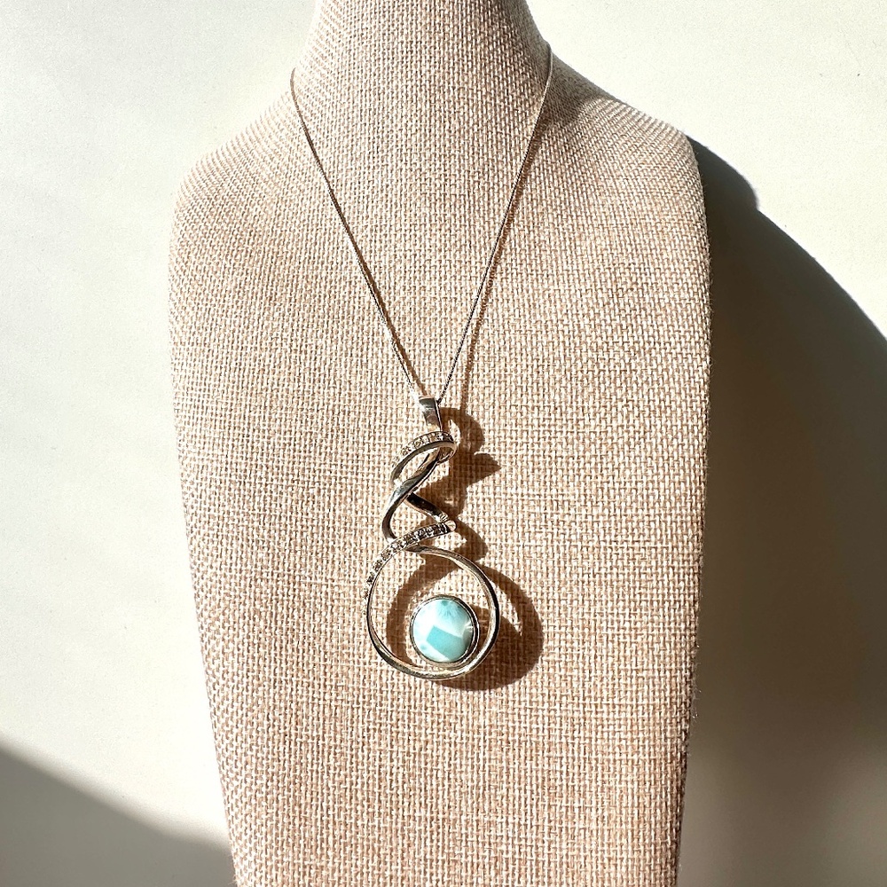 Marahlago Larimer Sterling Silver Pendant | White Sapphire
